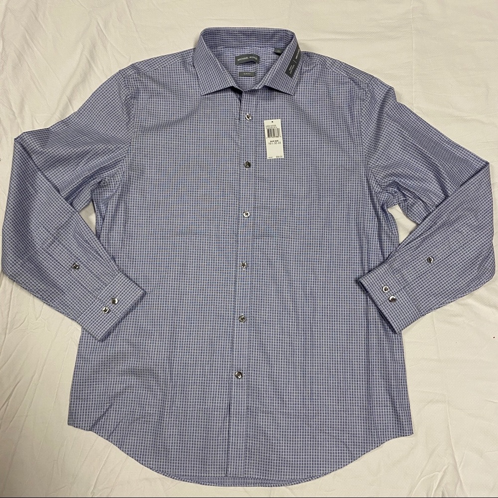MK Michael Kors Blue Haze Long Sleeve Polo -16 1/2